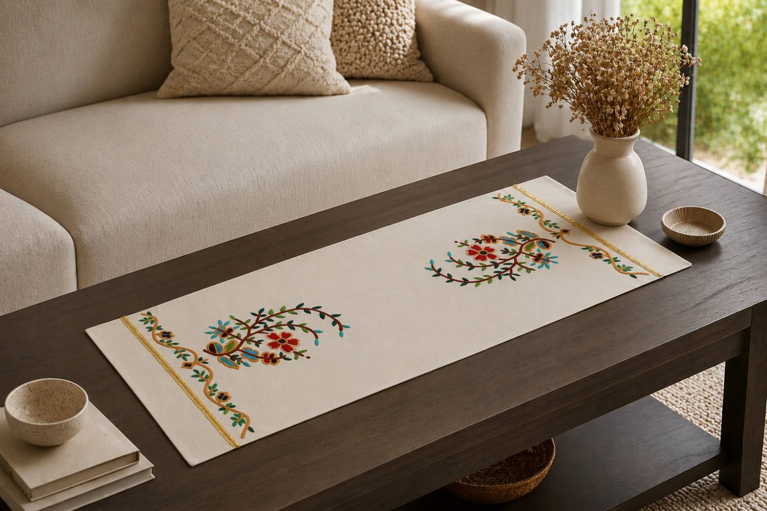 رومیزی گلدوزی شده